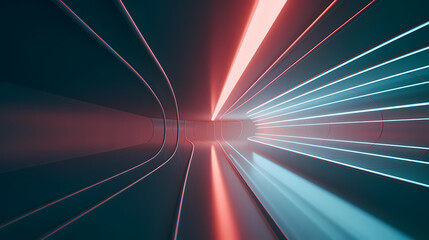 Fototapeta na wymiar Tunnel velocity motion light path