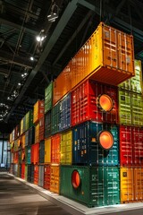 Fototapeta premium Shipping containers, for adults in the game of logistics