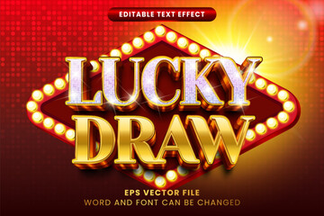 Lucky draw 3d editable vector text effect