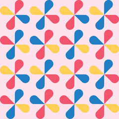 Fototapeta na wymiar Seamless pattern geometry shape simple minimalist colorful vibrant element outline bright pop geometric