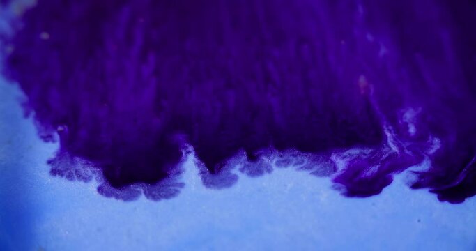 Paint splash. Glitter liquid texture. Blur white lilac purple black color shiny iridescent dust particles water ink drip emulsion mix motion abstract art background.