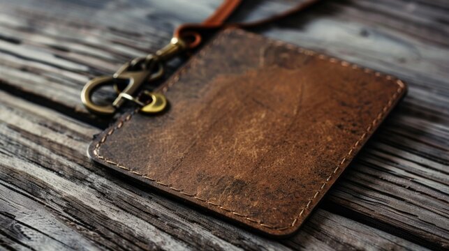 Vintageinspired blank mockup of a name tag and lanyard design featuring a distressed font and retro details for a throwback event or themed party.