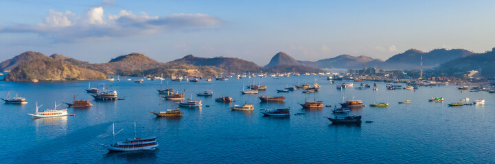 Labuan Bajo Harbour. Where the Komodo Dragon trip begin. Labuan Bajo is a fishing town located at the western end of the large island of Flores in the Nusa Tenggara region of east Indonesia.