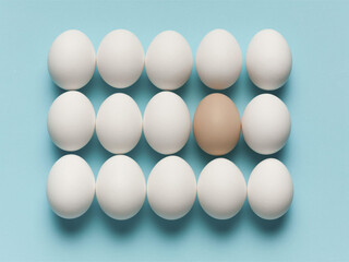 white eggs on white background