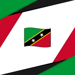 Saint Kitts And Nevis Flag Abstract Background Design Template. Saint Kitts And Nevis Independence Day Banner Social Media Post