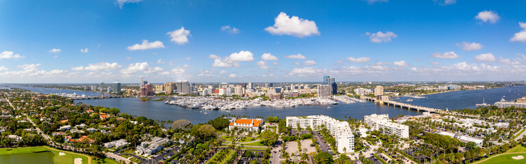 Aerial panoramic photo of Palm Beach International Boat Show