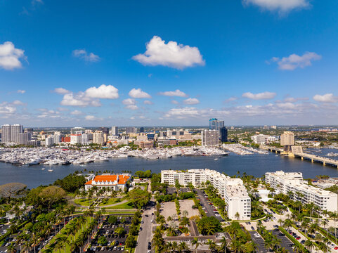 Aerial establishing photo Palm Beach International Boat Show