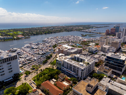 Aerial view. Palm Beach International Boat Show