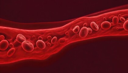 Blood cells in an artery
