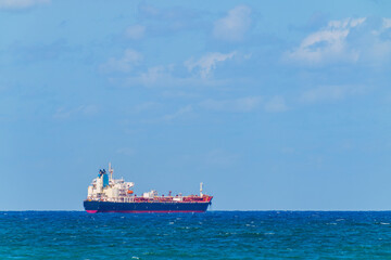 Industrial oil tankers in the sea