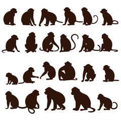 monkey silhouette collection