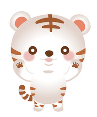 ホワイトタイガーのかわいいイラスト