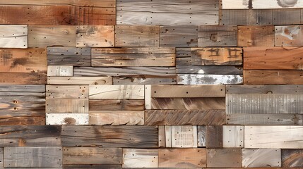 Background texture of patched reclaimed wood, capturing the captivating allure of rustic nostalgia ai image