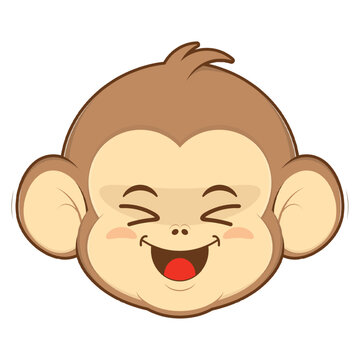 monkey playful face cartoon cute
