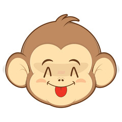 monkey playful face cartoon cute