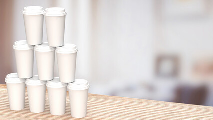 The coffee paper cup for hot drink or health concept 3d rendering.