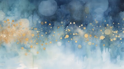 Circular dots forming a celestial-inspired pattern in shades of blue and gold, ethereal and enchanting backdrop for celestial-themed designs - obrazy, fototapety, plakaty