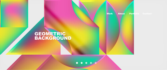 Colorful gradients with abstract geometric shapes. Vector Illustration For Wallpaper, Banner, Background, Card, Book Illustration, landing page - 772690820