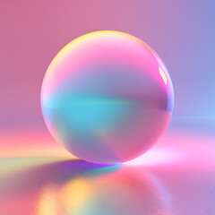 虹色に輝く球体の抽象的イメージ