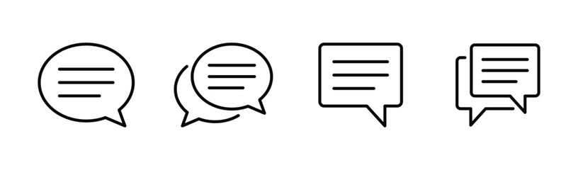 chat icon set. Speech bubble icon vector	