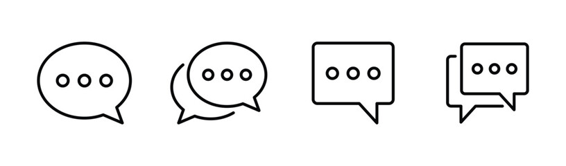 chat icon set. Speech bubble icon vector	 - obrazy, fototapety, plakaty