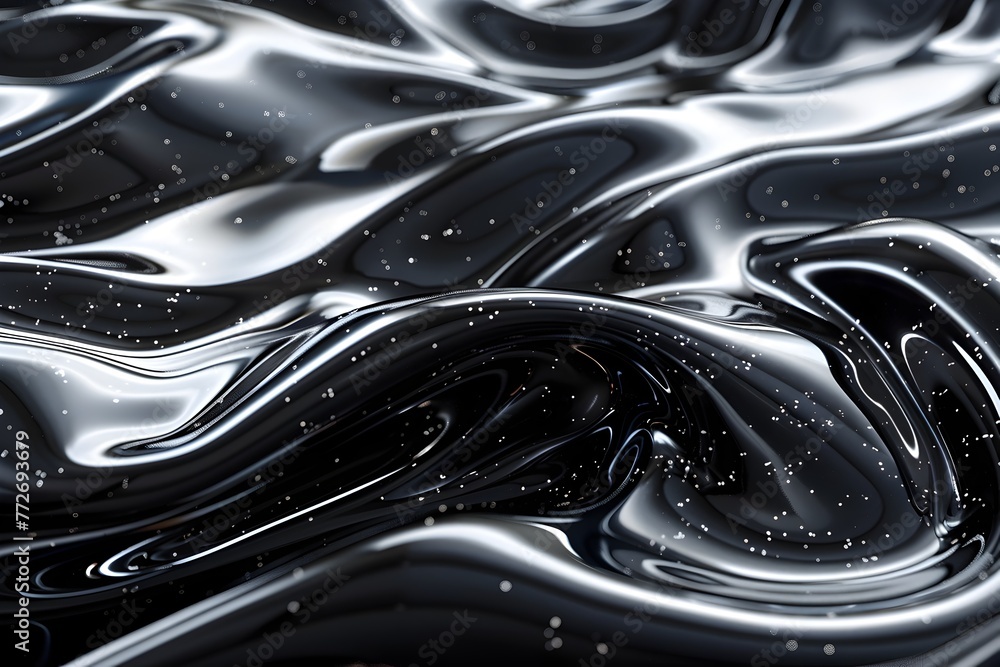 Poster Cosmic Waves:A Journey through Sleek Metallic Energy Fields