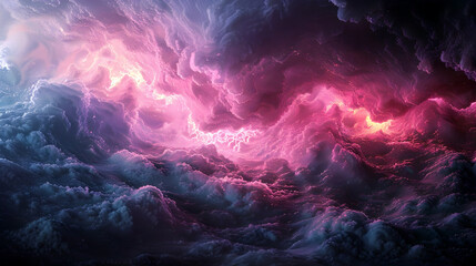 Fototapeta na wymiar Mesmerizing Visuals of Nature's Unbridled Power in a Dramatic Watercolor Cloudscape