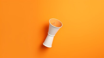 Coffee cup on orange background. 3d illustration. Mock up.