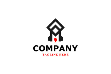 letter a rocket and headphones logo