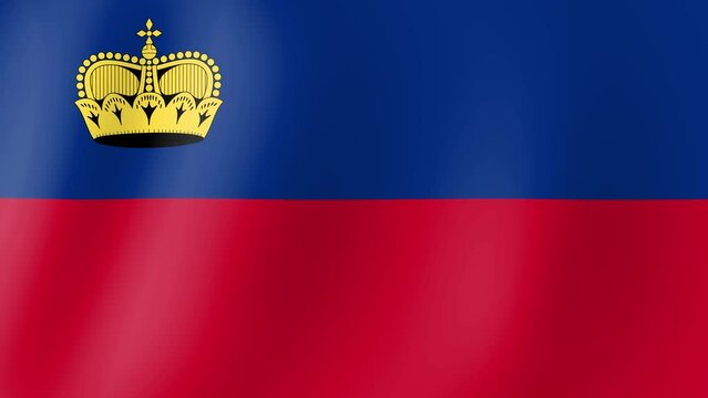 Animation of Liechtenstein flag waving in the wind. Realistic animated Liechtensteinense Flag. Background with flag of Liechtenstein for Liechtenstein independence day. Video for graphic editing