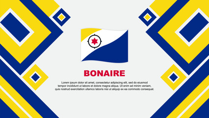 Bonaire Flag Abstract Background Design Template. Bonaire Independence Day Banner Wallpaper Vector Illustration. Bonaire Cartoon