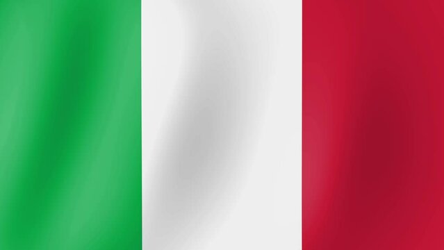 Animation of Italy flag waving in the wind. Realistic animated Italian Flag. Background with flag of Italy for Italy independence day. Video for graphic editing, 4k animation, 3d rendering