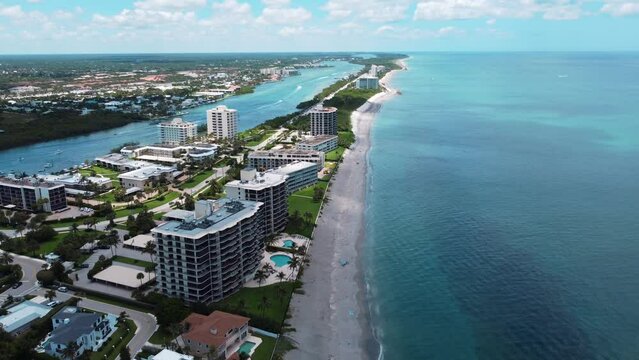 Drone footage of Jupiter, FL beautiful coastline