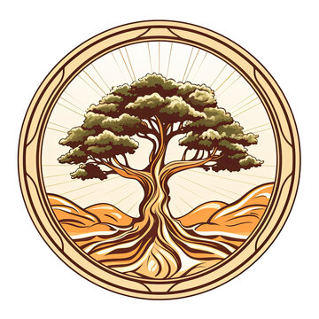 a luxury frame argan tree logo
