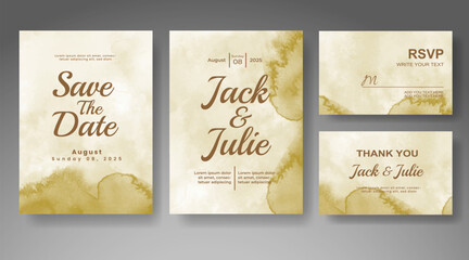 Wedding invitation with abstract watercolor background