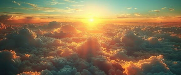 Beautiful View Airplane Window Air Clouds, Background Banner HD