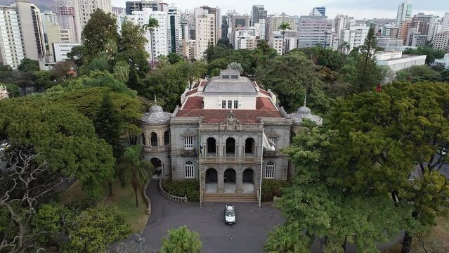 Aerial view of Liberdade Palace, seat of state government - Belo Horizonte, Minas Gerais, Brazil