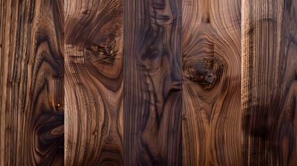 Natural finished walnut wood featuring a captivating background texture ai image