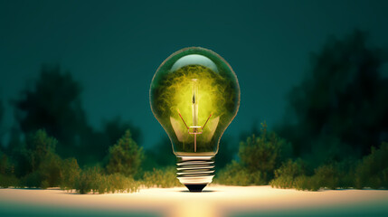 Light bulb showing thought green concept