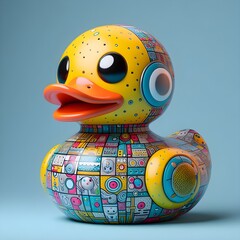 Emo rubber duck, 3d render.
