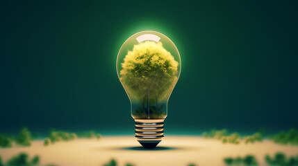 Light bulb showing thought green concept