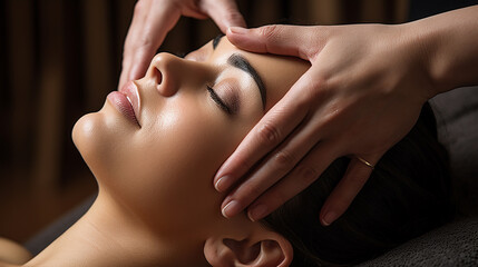 scalp massage technique - obrazy, fototapety, plakaty