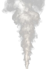 Abstract white smoke swirls isolated on a transparent background