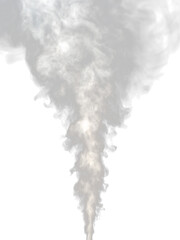 Effect of rising white smoke isolated on a transparent background