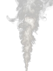 A jet of white smoke rises upward, isolated against a transparent background