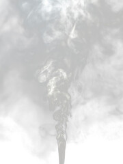 Steam smoke isolated on a transparent background as fog or steam texture