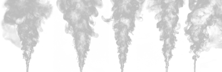 Set of swirling white smoke group isolated a on transparent background