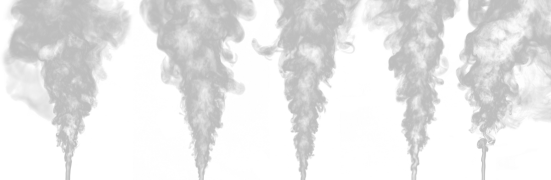 Set of swirling white smoke group isolated a on transparent background