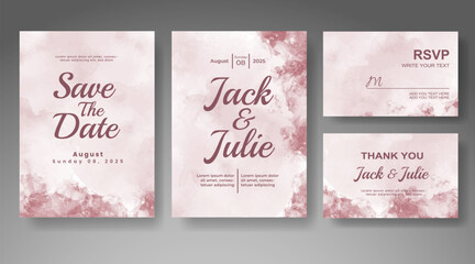 Wedding invitation with abstract watercolor background