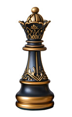 Chess queen isolated on transparent Background.